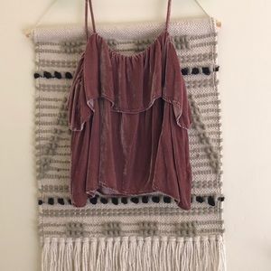 MADEWELL mauve velvet flowy tank top size L
